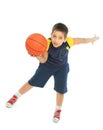 Boy playing basketball isolated Royalty Free Stock Photo