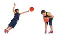 Boy playing basketball isolated Royalty Free Stock Photo