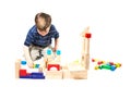 Boy playing with blocks Royalty Free Stock Photo