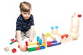 Boy playing with blocks Royalty Free Stock Photo