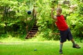 Boy Playing Bocce Ball