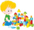 Boy playing with bricks