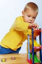 Boy playing with cars Royalty Free Stock Photo