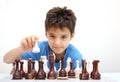 A boy playing chess Royalty Free Stock Photo