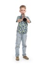 Boy playing a clarinet Royalty Free Stock Photo