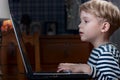 Boy playing computer game