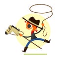 Boy Playing Cowboy Royalty Free Stock Photo