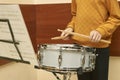 Boy playing drum Royalty Free Stock Photo