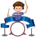 A boy playing drums Royalty Free Stock Photo