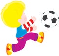 Boy playing football Royalty Free Stock Photo
