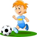 Boy is playing football, vector