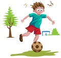 Boy playing football