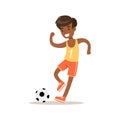 Boy Playing Football, Traditional Male Kid Role Expected Classic Behavior Illustration