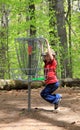 Boy Playing Frisbee Golf Royalty Free Stock Photo