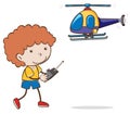 A Boy Playing Helicopter Toy Royalty Free Stock Photo