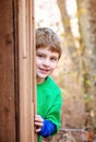 Boy playing hide and seek Royalty Free Stock Photo