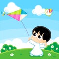 Boy Playing with a Kite Royalty Free Stock Photo