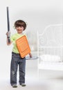 Boy playing knight Royalty Free Stock Photo