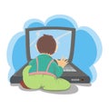 Boy playing laptop Royalty Free Stock Photo