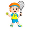 Boy Playing Lawn Tennis Royalty Free Stock Photo