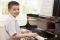 Boy Playing Piano Royalty Free Stock Photo