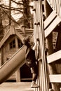 Boy playing on the playground Royalty Free Stock Photo