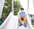 A boy playing playground Royalty Free Stock Photo