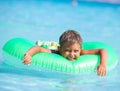 Boy playing in the sea