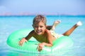 Boy playing in the sea