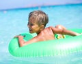 Boy playing in the sea