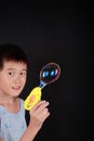 Boy playing soap bubble