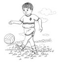 Boy playing soccer