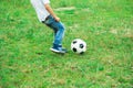 Boy Playing With Soccer Ball Royalty Free Stock Photo