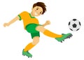 Boy playing soccer. Soccer player.