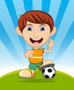 The boy playing soccer vector illustration Royalty Free Stock Photo