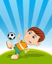 The boy playing soccer vector illustration Royalty Free Stock Photo