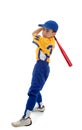 Boy playing sport baseball or softball Royalty Free Stock Photo