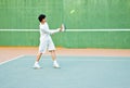 Boy playing tennis Royalty Free Stock Photo