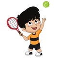 Boy playing tennis Royalty Free Stock Photo