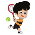 Boy playing tennis Royalty Free Stock Photo