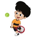 Boy playing tennis Royalty Free Stock Photo