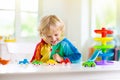 Boy playing toy cars. Kid with toys. Child and car Royalty Free Stock Photo