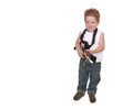 Boy playing toy guitar Royalty Free Stock Photo
