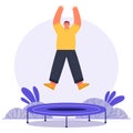A boy playing trampoline Royalty Free Stock Photo