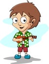 Boy playing ukulele Royalty Free Stock Photo