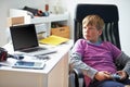 Boy Playing Video Game In Bedroom Royalty Free Stock Photo