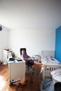 Boy Playing Video Game In Bedroom Royalty Free Stock Photo