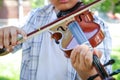 Asian boy playing violin music Royalty Free Stock Photo