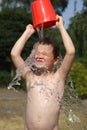 Boy playing with water