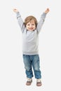 Boy playing welcomes Royalty Free Stock Photo